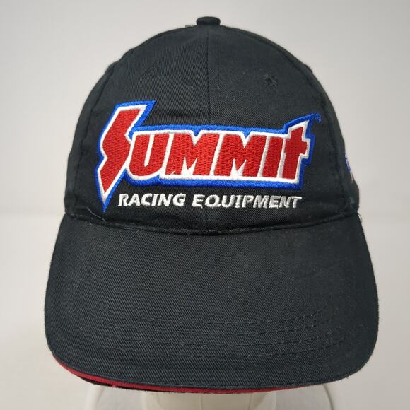 Summit Racing Equipment Strapback Baseball Cap Black One Size Embroidered - Picture 2 of 10